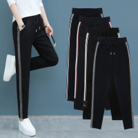运动裤女宽松2019新款春秋裤子直筒女裤休闲裤夏季薄款哈伦九分裤