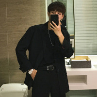 休闲西装男外套韩版修身小西服潮流帅气学院风ins休闲网红les帅T