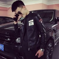 皮衣夹克修身韩版帅气机车社会人精神小伙男潮牌网红外套潮流上衣