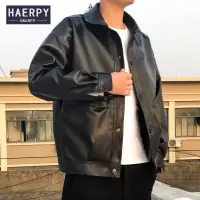 皮衣男潮外套春季精神小伙2019流行机车皮夹克宽松港风ins超火的