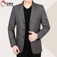 2019春季新款中年男士西服爸爸休闲西装男外套修身商务单西装上衣