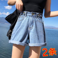 宽松高腰牛仔短裤女夏2019新款韩版显瘦阔腿网红a字热裤潮ins外穿