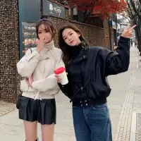 春装2019款皮衣外套女新款春秋短款宽松韩版学生机车pu高腰小夹克