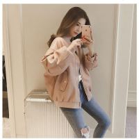 2018秋冬季外套女韩版学生宽松BF夹克保暖加厚短款百搭PU棒球皮衣