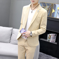 西服套装男休闲发型师小西装韩版修身西服青少年帅气潮西服三件套