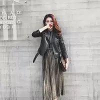 2019春秋新款潮皮夹克韩版机车皮衣女短款学生小外套立领修身皮衣
