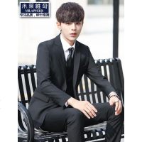 西服套装男士外套上衣青年学生韩版修身商务休闲职业正装小西装男