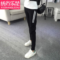 运动裤女宽松休闲夏学生韩版哈伦裤女裤春秋2019新款黑裤子ins潮