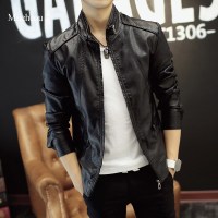 男士皮衣2019新款韩版潮帅气春秋季修身外套加绒男PU机车服皮夹克