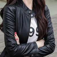皮衣女短款小外套2019春秋装新款显瘦百搭修身机车PU皮夹克潮高腰