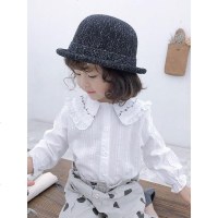 女童衬衫2019春款洋气时尚宝宝儿童装长袖小女孩娃娃衫白色衬衣潮