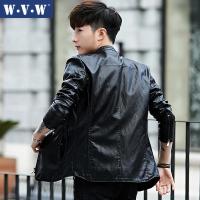 春秋皮衣修身韩版青年帅气潮流2019新款春季机车服男士皮夹克外套
