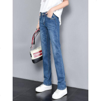 chic直筒牛仔裤女宽松2019新款韩版高腰百搭bf风浅色复古长裤子春