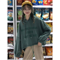 春季女上衣2019新款港味百搭宽松连帽短款pp home薄款卫衣潮学生