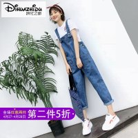 牛仔背带裤女春季2019新款韩版森女系学生宽松九分牛仔裤网红显瘦