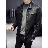 秋冬新款男士皮衣韩版潮帅气翻领短款机车皮夹克修身加绒加厚外套