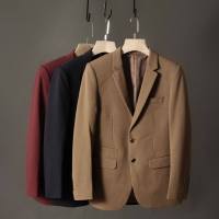 国内工厂剪标男装 19年春季两粒扣经典翻领休闲西装外套 三色可选