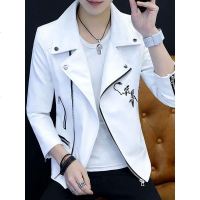 韩版个性皮衣男士潮流帅气皮夹克男装青年春秋季修身型机车服外套