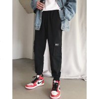 @港仔文艺男 学生束脚裤工装裤潮牌宽松韩版潮流ins休闲裤子夏季