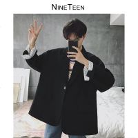 2019春季新款男士宽松西装潮流青年学生韩版纯色休闲西服外套帅气