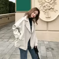 皮衣外套女春秋2019新款短款韩版显瘦宽松bf风机车学生pu皮夹克潮