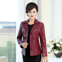 2019春秋中老年人皮衣女短款40-50岁妈妈装中年女士气质夹克外套