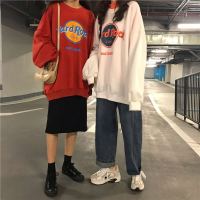 2019新款春装韩版宽松字母印花长袖上衣中长款超火套头卫衣外套女