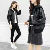 皮衣女2019春秋新款韩版女装百搭宽松休闲时尚短款皮衣夹克外套女