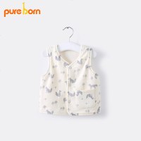 pureborn婴儿双面马甲春新款宝宝坎肩保暖新生儿背心男女宝宝马甲