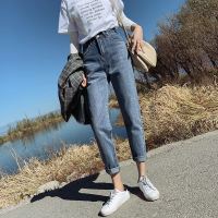 哈伦牛仔裤女宽松春季2019新款直筒萝卜显瘦网红高腰老爹cec裤子