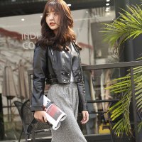 2019春秋新款短款皮衣女韩版修身时尚显瘦机车皮夹克PU皮帅气外套