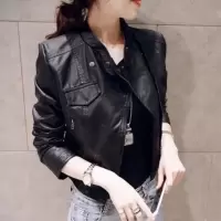 2018欧洲站秋冬季新款皮衣女pu机车皮夹克短款黑色修身女士小外套