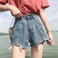 2019新款韩版高腰牛仔短裤女春学生百搭牛仔裤磨破宽松阔腿裤热裤