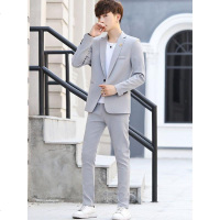 小西装男套装韩版潮流男士休闲西装外套春秋青年帅气修身一套西服