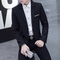 男士休闲西服韩版上衣青年小西装修身青少年秋季小西服四季外套潮