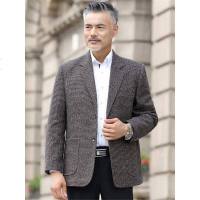 春秋装中年男士西服上衣商务休闲单件中老年西装大码爸爸装男外套