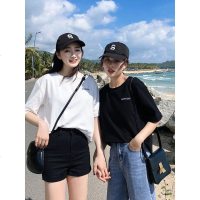 白色短袖t恤女2019夏装新款韩版宽松ins潮半袖纯棉丅恤女上衣服
