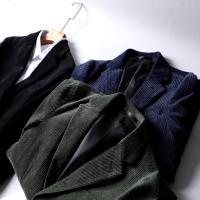 D1537挺括修身 高档粗条绒男装小西装外套 春季灯芯绒休闲西服