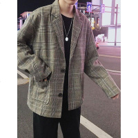 les帅T西装外套男休闲小西服网红同款修身韩版英伦风潮流单西上衣