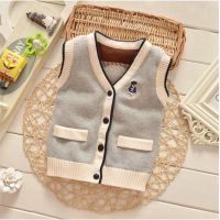 儿童毛线背心马甲针织衫纯棉宝宝婴儿春秋薄款新款小童装男童毛衣