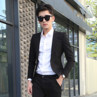 商务休闲西服套装男韩版修身职业正装结婚小西装男帅气上衣外套潮