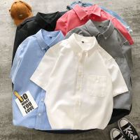 夏季男士短袖衬衫休闲修身纯色青年白衬衣服薄款韩版工作长袖潮寸