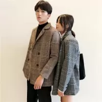 情侣薄款格子小西服外套男韩版宽松2019潮流休闲潮男士西装ins