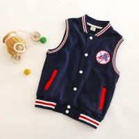 春秋冬季新款男童加绒马甲 儿童纯棉开衫背心 宝宝中大童毛圈坎肩