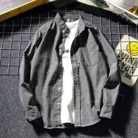 格子衬衫男日系潮牌复古修身长袖韩风chic外套男青少年男女同款潮