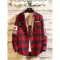 格子衬衫男长袖韩版ins短袖潮流工装帅气休闲衬衣外套港风寸衫生