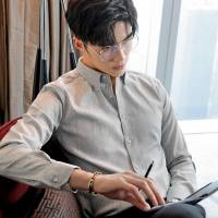 衬衫男士2019春秋款男装寸衣韩版潮流商务休闲长袖衬衣男帅气青年