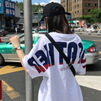 韩国ulzzang原宿风BF短袖t恤女韩版学生百搭ins嘻哈hiphop上衣潮