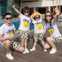 亲子装夏装2019新款潮春秋全家装母子母女装一家三口四口家庭套装