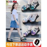 女童凉鞋2019新款时尚夏季韩版小公主软底中大童厚底儿童罗马凉鞋